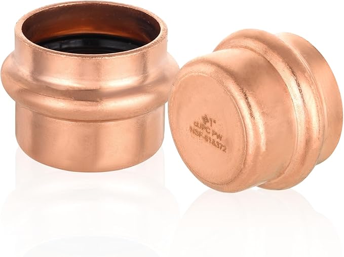 70-Pack HeSun Copper Press End Cap(Plug), 1" Pressure Fittings, Press Fit for Copper Tube Connection(PRESS021-70)