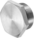 1-Pack Outer Hex Head Thread Pipe Plug Fitting, M25x1.5mm Male 304 Stainless Steel Solid Thread Bung Plug with Sealing Ring for Terminating Pipe Ends