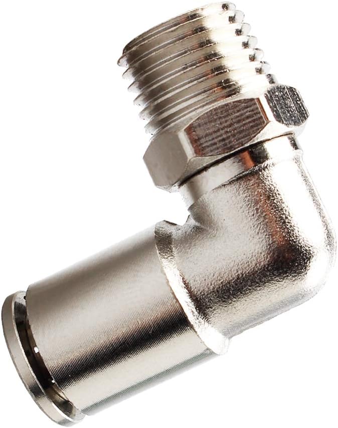 Beduan Brass BPL Push to Connect Air Fittings Elbow 1/2" Tube OD x 3/8" NPT Male 90° Degree Adapter