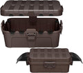 Flemoon 2-Piece Outdoor Waterproof Electrical Box Set – 12.5" x 8.5" x 5" Large & 8.1" x 4.9" x 3.1" Small Weatherproof Electrical Boxes for Power Strip, Outlet, Holiday String Light, Brown