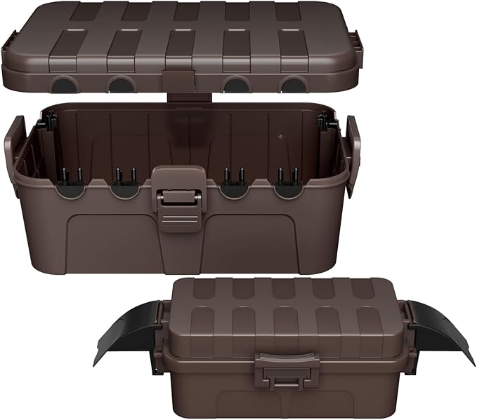 Flemoon 2-Piece Outdoor Waterproof Electrical Box Set – 12.5" x 8.5" x 5" Large & 8.1" x 4.9" x 3.1" Small Weatherproof Electrical Boxes for Power Strip, Outlet, Holiday String Light, Brown