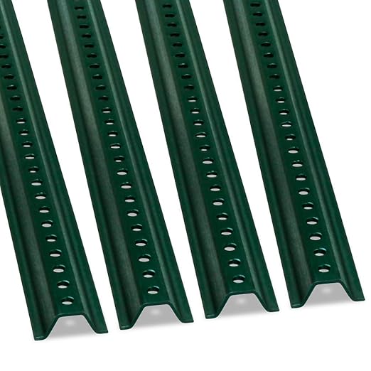 SmartSign U-Channel Sign Post, 8' Tall, 1.12LB Medium Weight, Green Baked Enamel Steel Post - Pack of 4