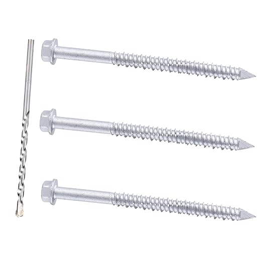 1/4 x 3-1/4" 410 Stainless Steel Hex Head Tapcon Concrete Screw Anchor, for Anchoring to Masonry, Block or Brick (100Pcs/box)