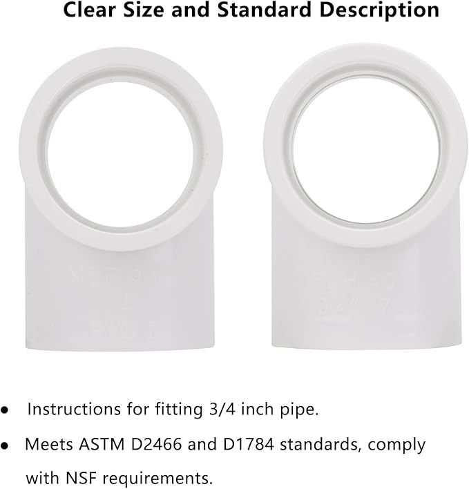 20 Pack 3/4in Tee 3 Way PVC Pipe Fittings Connector, Furniture Build Grade SCH40 Elbow Fitting for DIY Garden Shelf (Socket x Socket Socket) Contractor