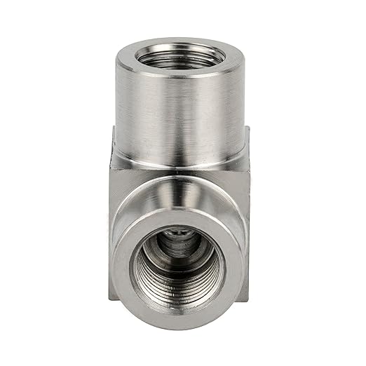 Metalwork 304 Stainless Steel Pipe Fitting, Street Tee, Male Run Tee, 1/4" NPT Male x 1/4" NPT Female x 1/4" NPT Female, 2 Pcs