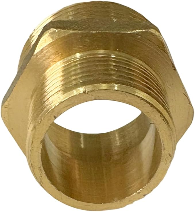 1" x 3/4" Male Threaded Hex Nipple Reducer Brass NPT Pipe Fitting Adapter Straight Connectors Pack of 2