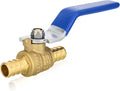 100-PCs HeSun PEX Ball Valves, 1/2-Inch Brass Crimp Pex Valve for Hot and Cold Water, 1/4 Turn Full Port Shut-off, ASTM F1807, Blue(VALVE009-100)
