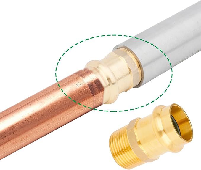 WHK 10 Pack 3/4" Press Propress x 3/4" NPT Male Adapter Fittings pressure Cooper Conenct to Male NPT Pipe（Lead-Free,Pro Press Copper to 3/4 Male NPT PIPE)