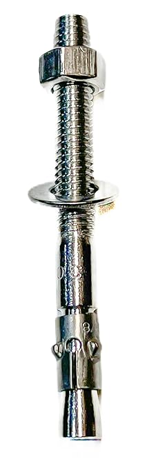 Wedge Anchors – Heavy-Duty 304 Stainless Steel Expansion Bolts for Concrete & Masonry, Rust-Resistant & Durable - 1" X 6" - 10 Pack