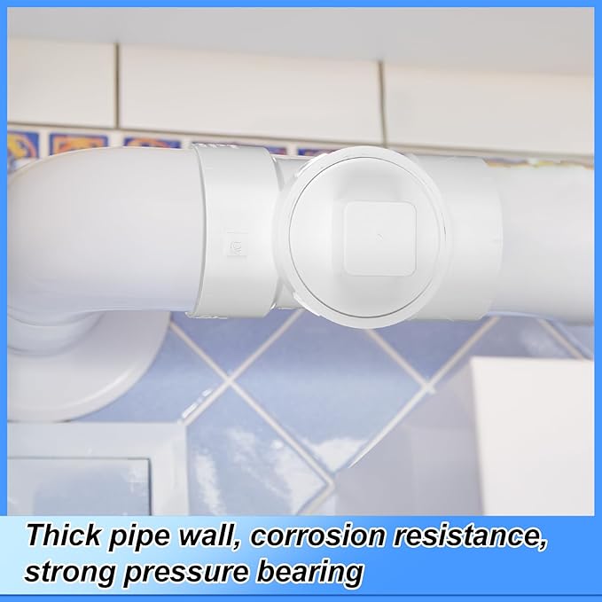 3" Hub x 3" Hub x 3" PVC Dwv Pipe Fitting Cleanout Tee with Plug Sewer Cleanout Adapter with NPT Female for Drainage Piping, Ventilation and Other System Drain