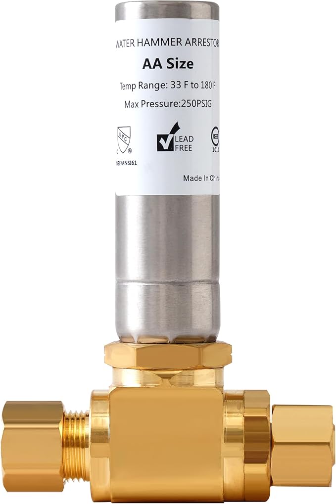 (1-Pack) SECKWHALE Stainless Steel Water Hammer Arrestor,3/8" X 3/8" OD Comp Connection for Dishwasher, Sink, Toilet, Faucet Banging, Stop Pipe Knock Reduce Banging Noise(Pack-1)