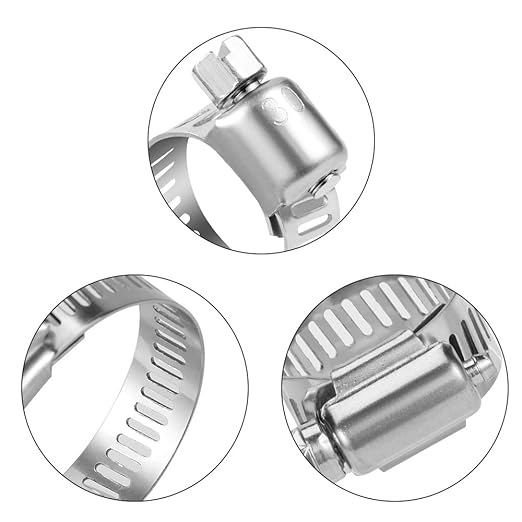 LOKMAN 20 Pack Stainless Steel Hose Clamp Adjustable 3/4'' - 1-1/8'' (19-29mm) Worm Gear Hose Clamp, Metal Fuel Line Pipe Clamp for Plumbing, Automotive And Mechanical Application