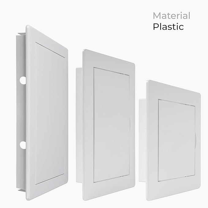 6x10 Inch White Access Panel – ABS Plastic Rectangular Wall & Ceiling Access Door for Plumbing Electrical HVAC – Easy Install Indoor Panel for Drywall, Home Improvement and Maintenance