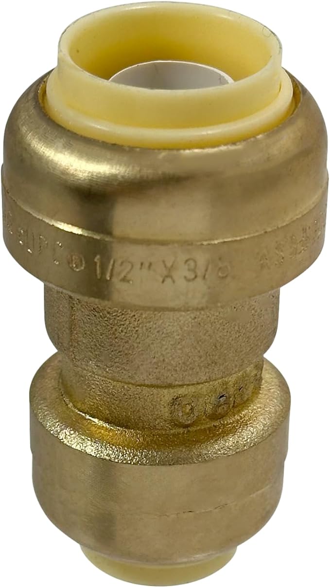 XFITTING Push Fit 1/2 Inch x 3/8 Inch Push Fit Coupling, Push Fit Reducing Coupling, 27-6-8=10XX, 10 Pieces