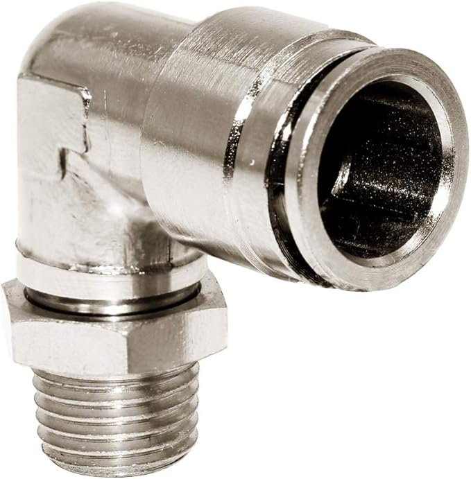 Beduan Brass BPL Push to Connect Air Fittings Elbow 3/8" Tube OD x 1/8" NPT Male 90° Degree Adapter (Pack of 5)