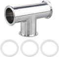 DERNORD Clamp Tee 3 Way Stainless Steel 304 with 3 Silicone Gaskets Fits 2-1/2" Tri Clamp, 63.5mm Pipe OD Sanitary Fittings (2.5 inch)