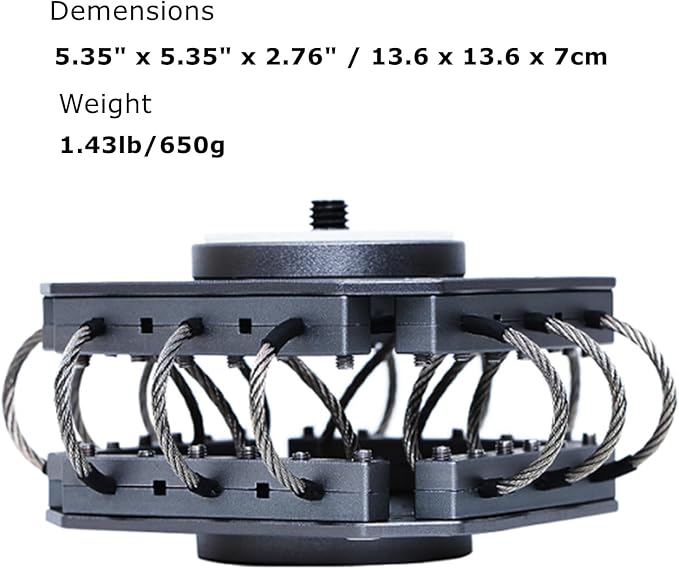 Came-TV Vibration Isolator Wire Mount for DJI RS 4 / RS 4 Pro/RS 3 / RS 3 Pro/RS 3 Mini / RS2 / RSC 2 Gimbal Handheld Stabilizer Payload up to 17.6lb(8kg)