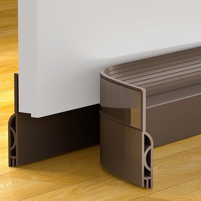 Door Draft Stopper, Door Sweep for Bottom of Door, Weather Stripping Door Seal, Under Door Gap Filler, Under Door Draft Blocker Soundproof/Insulator, Door stoppers (Brown, 39‘’)