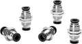Bulkhead Union Push to Connect Tube Fitting 6mm Tube OD Double Threaded (5 Packs)