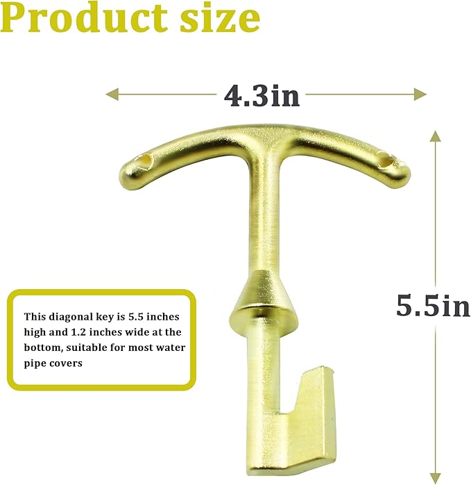M07001 Water Meter Box Key, Water Meter Cover/Lid Opening Tool, 5.5 Inches (M07001 Water Meter Box Key * 1 Pcs)