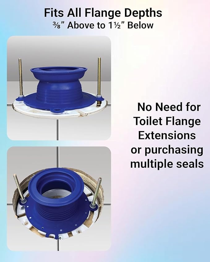 One N Done Toilet Flange Repair Kit – Complete Toilet Wax Ring Replacement Kit – Durable Waxless Toilet Ring – Includes Toilet Flange Bolts and nuts,washers - Toilet Flange Extension Kit (5 Packs)