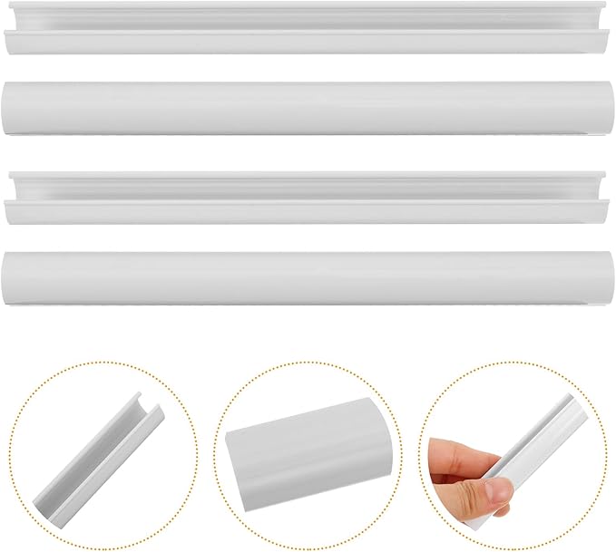 Housoutil Radiator Pipe Cover Replacement 6Pcs with 2Pcs Decorative Collars Thermal Insulation Exhaust Pipe Sleeve for Bathroom Wall Protection 7.87X0.59 Inches White