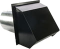 RDP Hooded Wall Vent with Screen and Damper (8 Inch, Black)