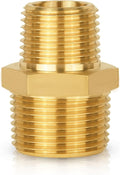 100-PCs HeSun Brass Hex Nipple Pipe Fitting, 3/4" NPT Male x 1/2" NPT Male Hex Pipe Adapter