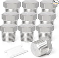 TAISHER 2PCS Stainless Steel Outer Hex Thread Socket Pipe Plug Fitting 1/8" NPT Male