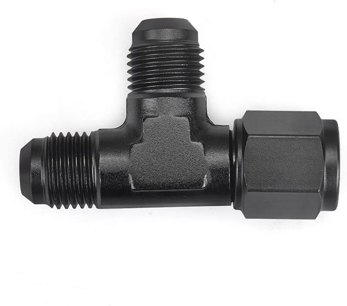 6AN Flare Male Tee Fitting Adapter with AN6 Female Swivel on Run Aluminum 2Pcs