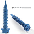 1/4 x 1-1/4 Inch 70PCS Concrete Screws, Hex Head Screws Anchor with Drill Bit, for Masonry, Block, Brick, Cement, Stucco, Diamond Point