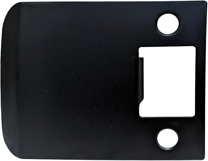 QCAA Solid Brass Extended Lip Strike, 3''X2-1/4", Matte Black, 1 Pack, Made in Taiwan
