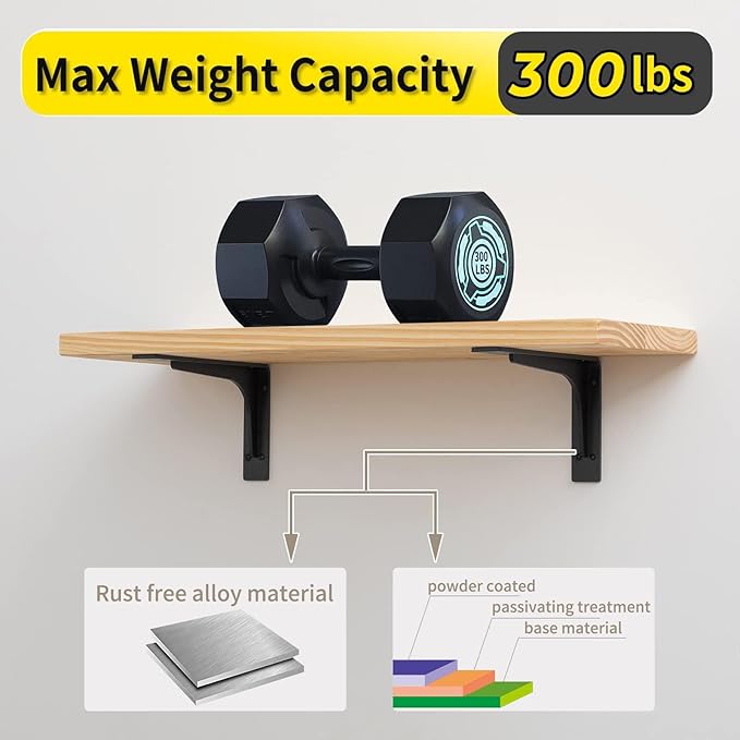 Shelf Support Bracket Heavy Duty, L Shelf Brackets ,max Load 300lbs, , Metal Brackets for Shelves, Counter Bracket ,Corner Brace,Pack of 2. ( (Supporting Bar) 30 "x 18.5 ")