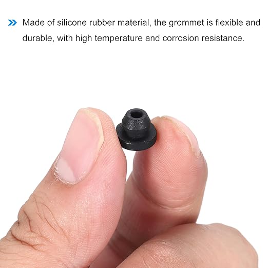 MECCANIXITY 20Pcs Snap Rubber Grommet Plug Mount Dia 5mm ID 2.5mm Narrow Groove Width 1.5mm Seal Anti-Scratch for Electrical Box Cable Pipes Black