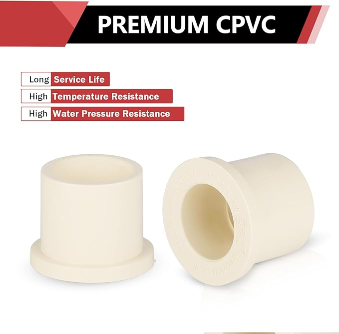 (100 Pack) EFIELD CPVC Reducing Bushing Fittings, 3/4" CTS Spigot x 1/2" CTS Slip (Socket),(CPVC043-20-100PCS)