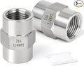 TAISHER 5PCS Forging of 316L Stainless Steel Pipe Fitting, Coupling, 1/4" NPT Female x 1/4" NPT Female, Pipe Adapter Fitting