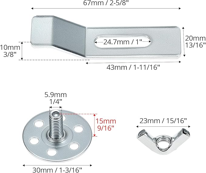 QWORK Sink Clips, 12 Pack Undermount Sink Mounting Bracket, Heavy-Duty Support Clamps for Kitchen & Bathroom Sinks Repair Kit, Silver