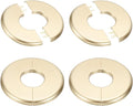 PATIKIL Wall Split Flange 95mm / 3.7" OD, 4 Pcs Round Escutcheon Plate Cover PPR Plumbing Cover Plates with Self-Adhesive Tape for 33.5mm / 1.3" Dia Water Pipe Faucet, Gold