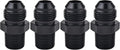 EVIL ENERGY 10AN Male Flare to 1/2" NPT Pipe Fitting Adapter Aluminum Straight Black 4PCS