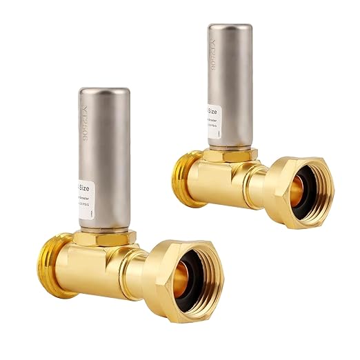 Straight Water Hammer Arrestor for Washing Machine, 3/4 Inch Swivel FHT X 3/4 Inch MHT Stainless Steel Chamber and Washers, Absorb Shock and Reduce Noise (2pcs)