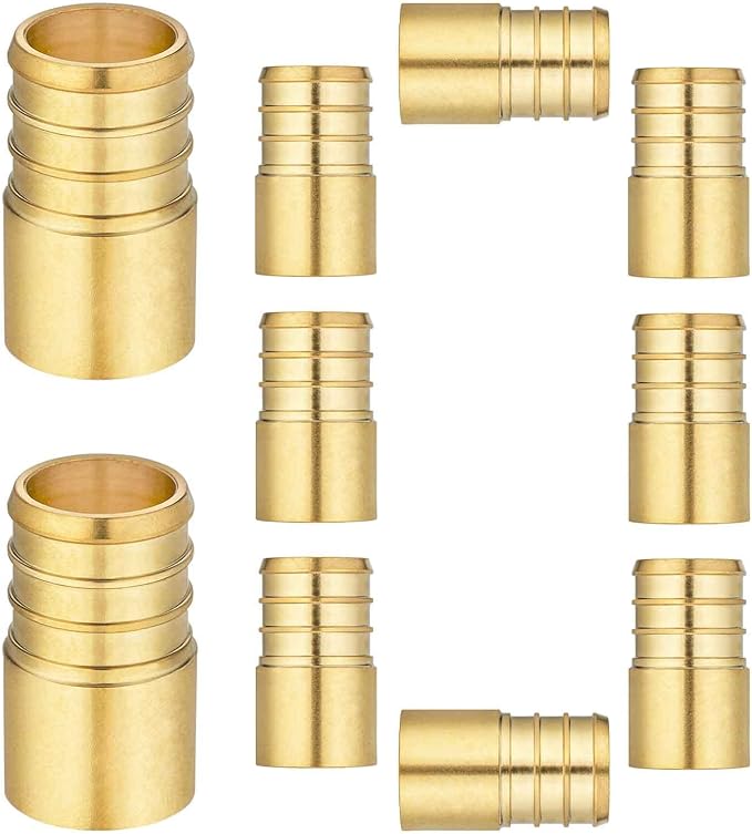 (10 Pack) Lidertik Copper to Pex Fittings, 3/4" Pex F1807 x 1/2" Female Sweat Adapter Brass