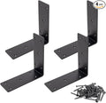 6" x 6" x 2-3/8" Heavy Duty Steel L Angle Corner Bracket, 90 Degree Support Bracket for Wood Beams Pergolas Shelves Furniture, Thickness 0.15", Max Load 250 lbs, 4 Pack