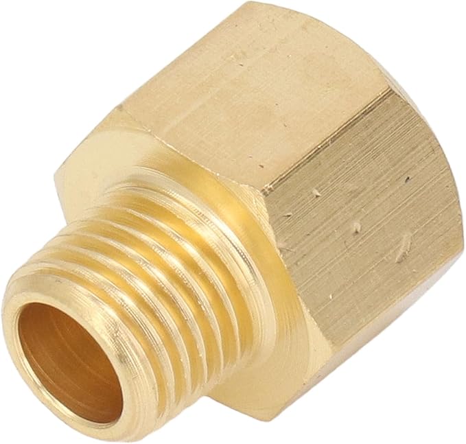 FTVOGUE 10Pcs Brass Pipe Fittings Male to Female Adapter Solid Brass Plumbing Connectors for Shower Head Tub Spout Hydraulic Systems