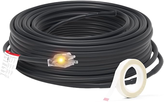 HEATIT 8JHSF1 Self Regulating Pre-Assembled Heating Cable with Spacer and Clips, Heat Tape for Roof Deicing and Pipe Freeze Protection,120V 8W/ft, 9FT