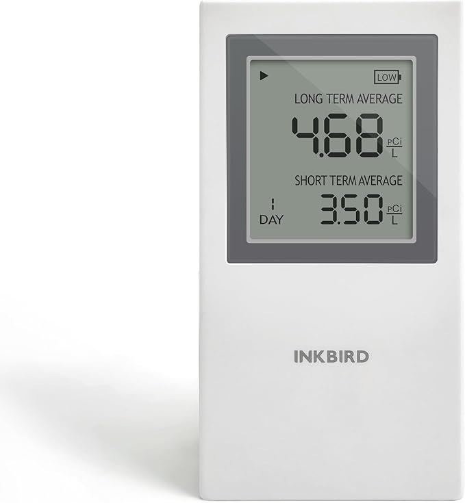 INKBIRD Radon Detector for Home | Radon Tester with Short & Long Term Monitoring | 3 AAA Battery Operated | USA Version Pci/L