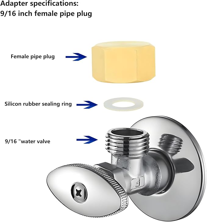 9/16" Female Threaded Plug End Cover, Brass Hex Socket End Cover Fitting, Blanked Stop Nut Cover, Globe Valve Cover. For angle valves, kitchen faucets, RV water pipe joints. 2 pieces.