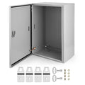 Outdoor Electrical Box, 20x12x10 Steel Junction Box, NEMA 4X Electrical Enclosure Box IP66 Waterproof & Dustproof, Universal Electrical Project Box with Lock & Mounting Plate