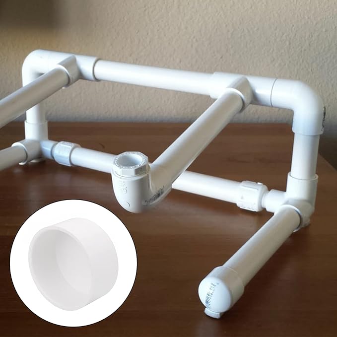 4"PVC Pipe End Cap Fitting Schedule 40 Furniture Grade 4" PVC Pipe Plug Adapter for Build Furniture DIY Garden Shelf, White