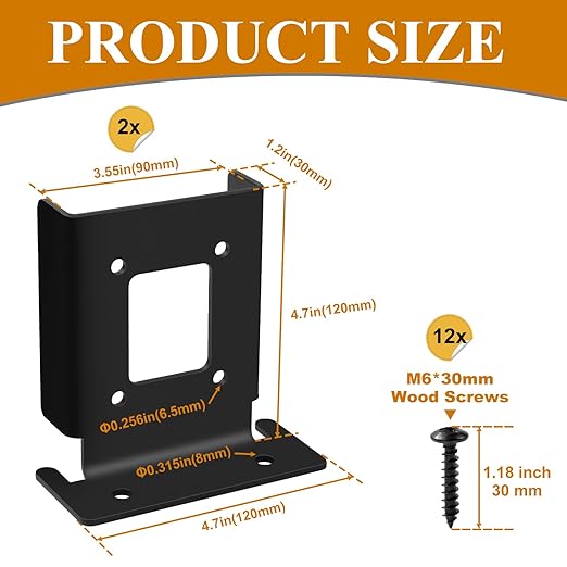 2Pcs Adjustable 4x4 Pergola Post Base for Wood Fence, 4x6 Post Anchor Base Brackets for Deck Railing Mailbox