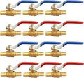 1/2 Inch PEX Crimp Brass Shut-Off Ball Valve for Hot and Cold Water (Pack of 12)